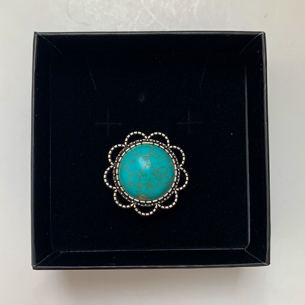 💍Beautiful Genuine Natural Turquoise Gemstone Ring for Women - Picture 2 of 7